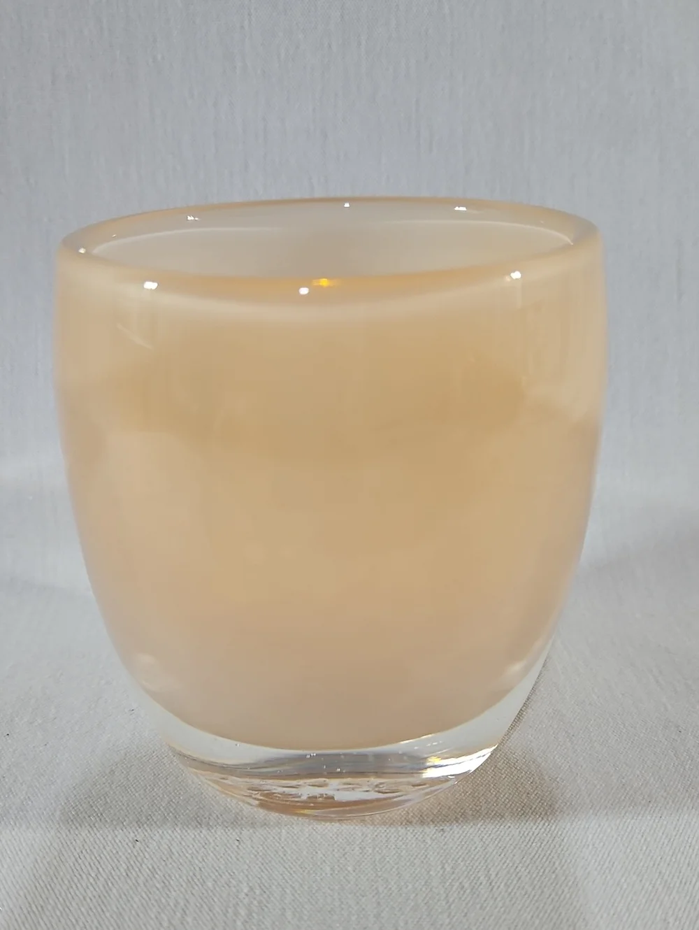 Pre-Triskelion Glassybaby Creamy Peach Votive Candle Holder, #1